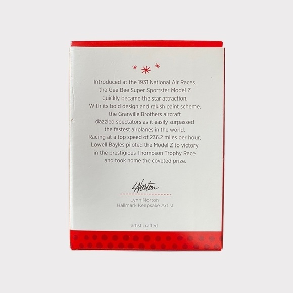 HALLMARK | 2013 Gee Bee Super Sportster Model Z Ornament - Picture 4 of 7